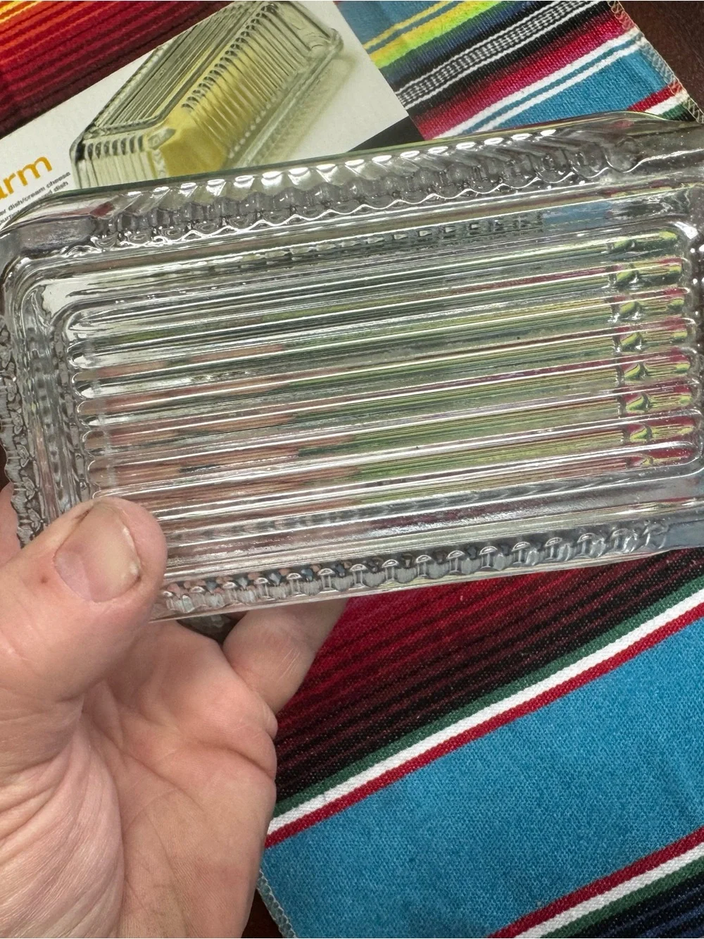 Circleware Kitchen Clear Glass Butter Dish - Farm Collection